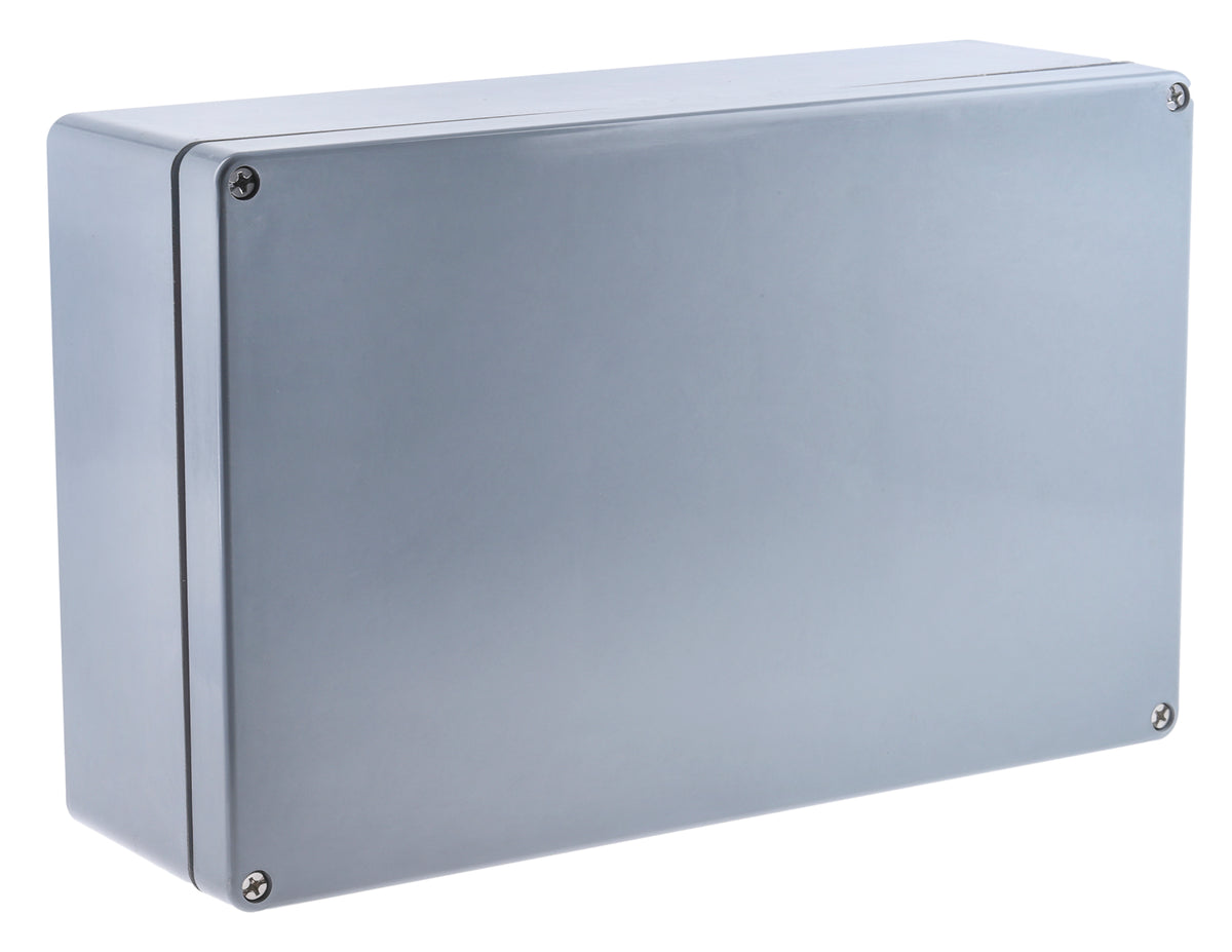 TieDex UK Grey Grey Lid Polyethylene Terephthalate Enclosure, IP66, 120 mm x 400 mm x 250 mm