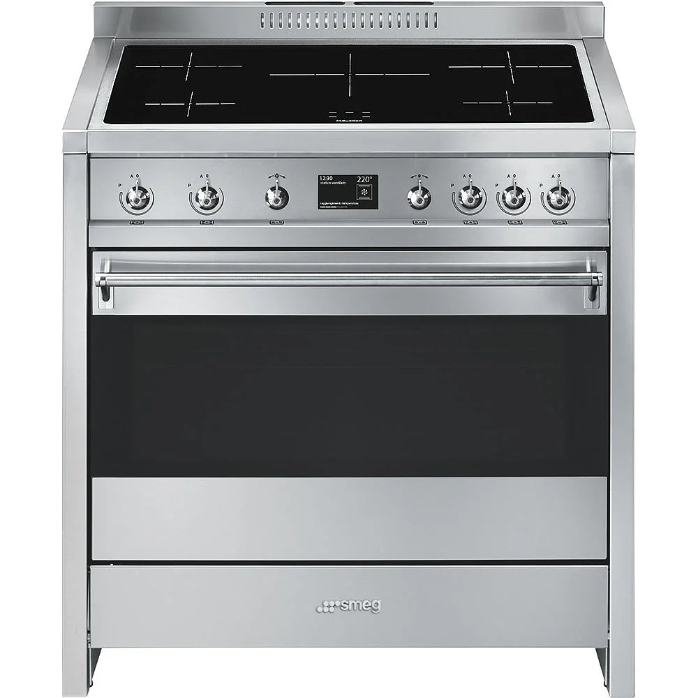 Smeg 90cm Opera Electric Range Cooker Stainless Steel Single Door Non Split
