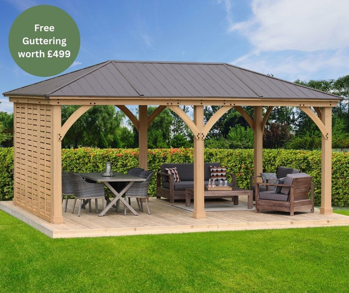 Meridian Gazebo 12ft x 20ft (3.7 x 6.2m) with Single Wall