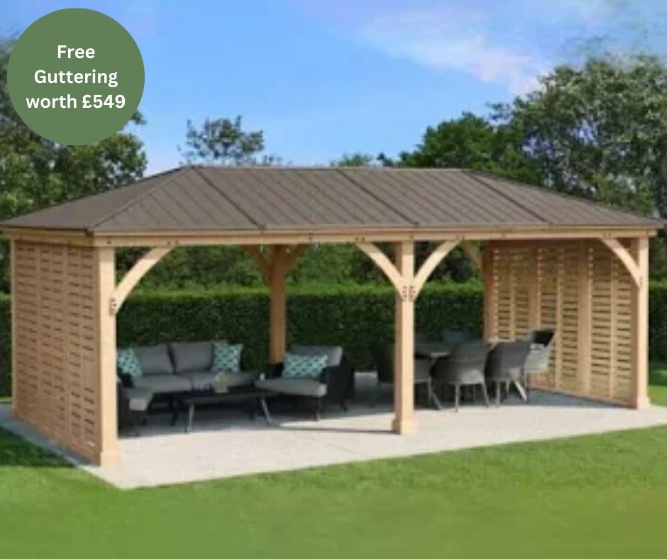 Meridian Gazebo 12ft x 24ft (3.7m x 7.4m) with Double Wall