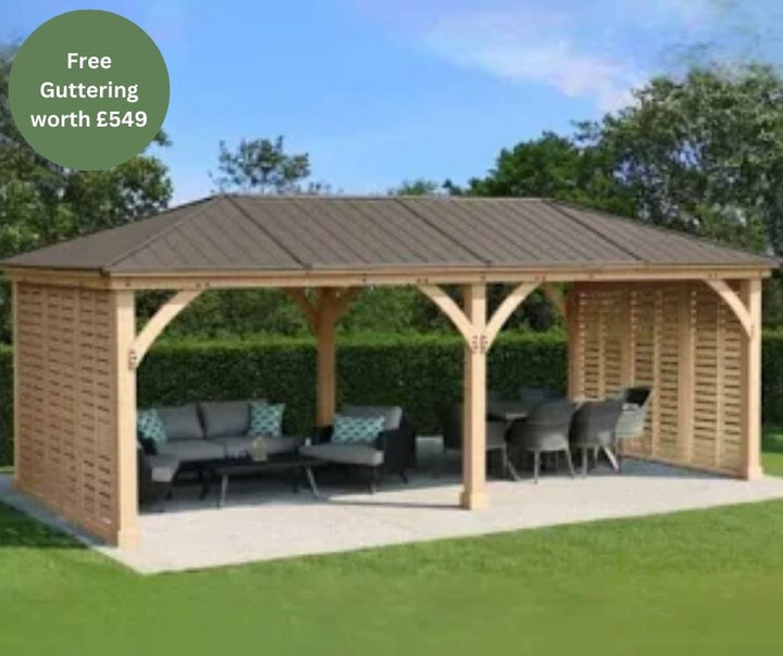 Meridian Gazebo 12ft x 24ft (3.7m x 7.4m) with Double Wall