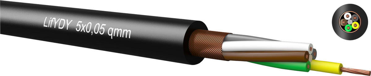 TieDex UK Twisted & Multipair Industrial Cable 0.05 mm² Black Sheath Polyvinyl Chloride