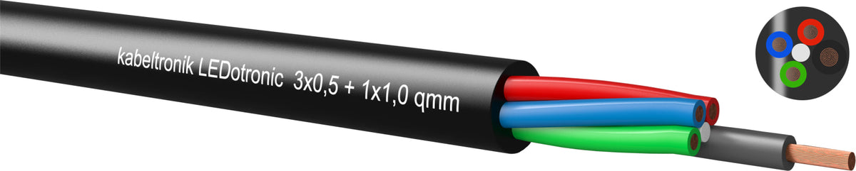 TieDex UK Multi-Core Industrial Cable, 0.55mm², Black Polyvinyl Chloride Sheath