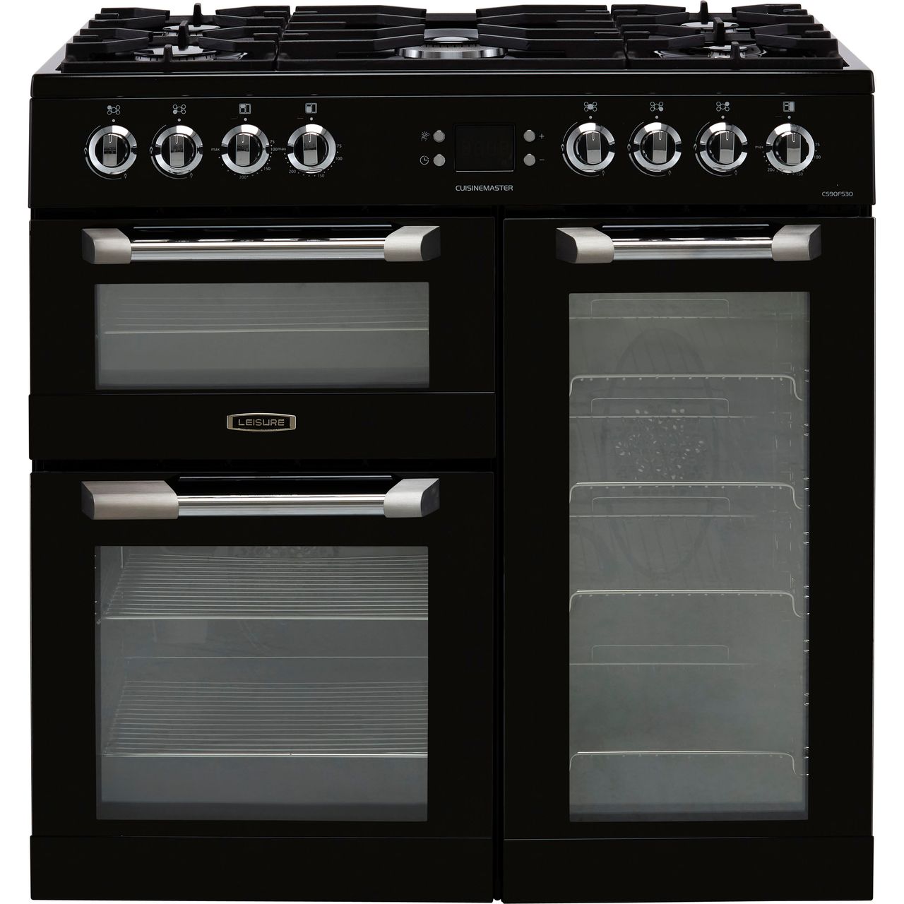 Leisure Cuisinemaster CS90F530K 90cm wide Dual Fuel Range Cooker with Gas Hob - Black