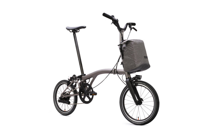 Brompton Electric T Line - e-Motiq system - 4-speed Blasted Titanium  Mid Handlebars