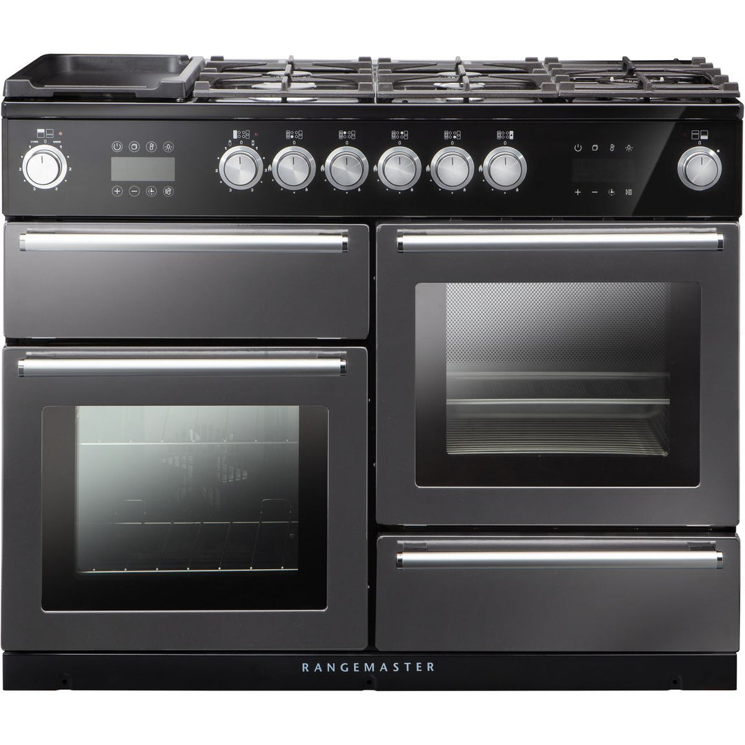 Rangemaster Nexus Steam NEX110SODFFSL/C 110cm wide Dual Fuel Range Cooker with Gas Hob - Slate