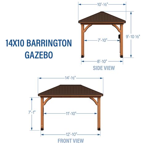 Backyard Discovery 14×10 Barrington Gazebo – 100% Cedar Wood Pavilion with Heavy-Duty Steel Hip Roof, All-Weather Resistant, Built-In PowerPort™, Easy Assembly, Outdoor Garden Shelter, 5-Year Warranty