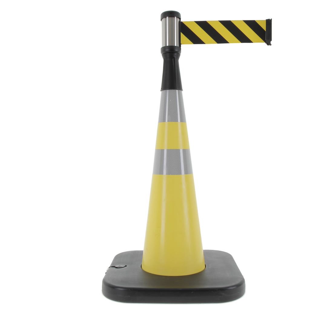 TieDex UK Grey, Yellow 1 m Safety Cone with Strap Reel