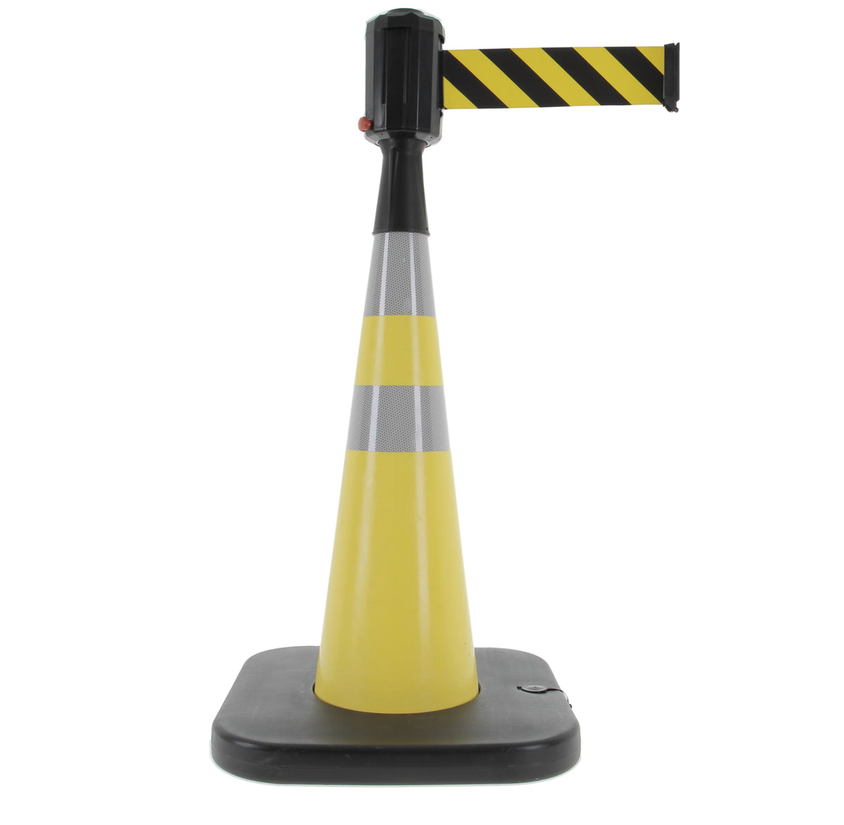 TieDex UK Weighted Grey, Yellow 1 m Polyvinyl Chloride Safety Cone with Strap Reel