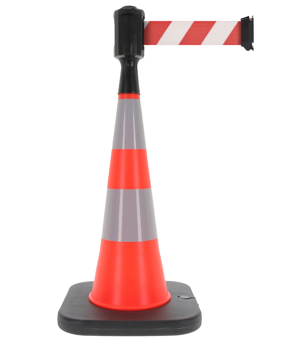 TieDex UK Red, White 1 m Safety Cone with Strap Reel