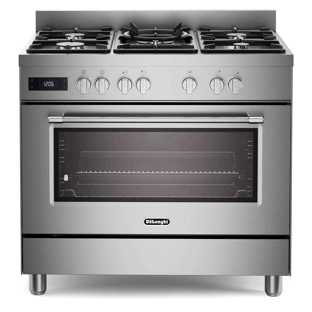 DeLonghi PRO965MXX 90cm Wide Professional Line Dual Fuel Range Cooker in Stainless Steel