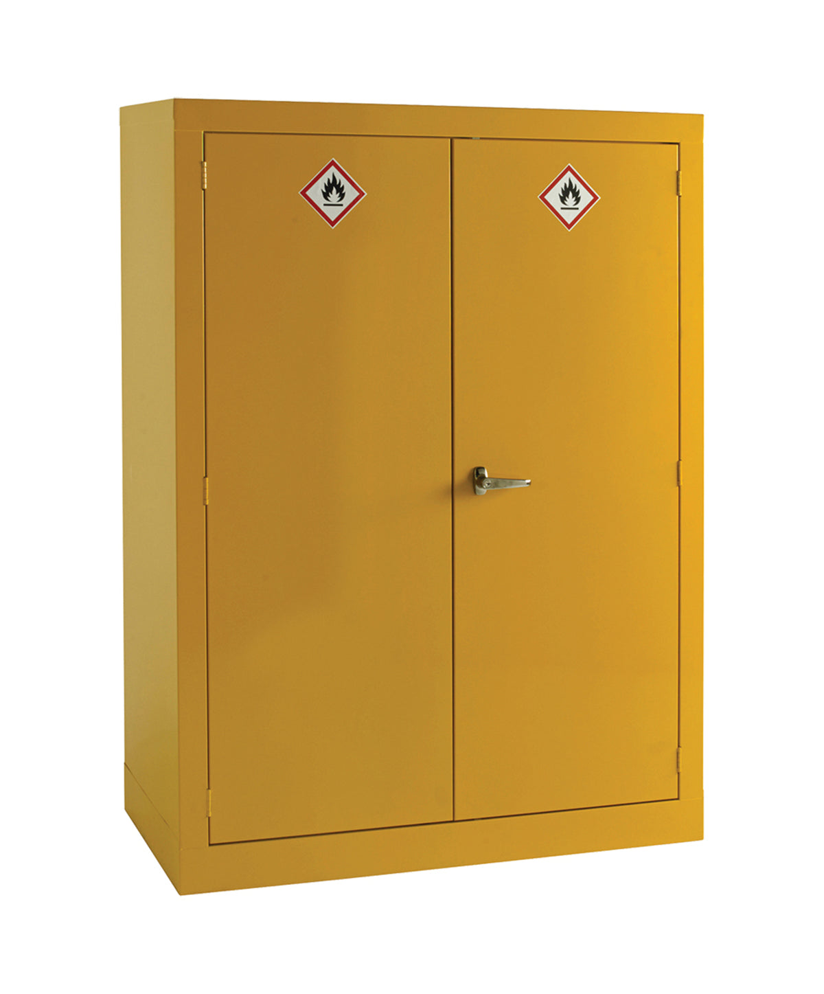 TieDex UK Yellow Steel Lockable 2 Door Hazardous Substance Cabinet, 1.53 m x 1.12m x 560 mm