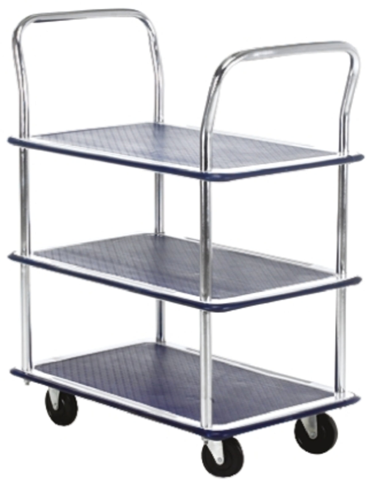 TieDex UK 3 Steel 2 Fixed + 2 Swivel Trolley, 470 mm, 120 kg Load, 725 mm