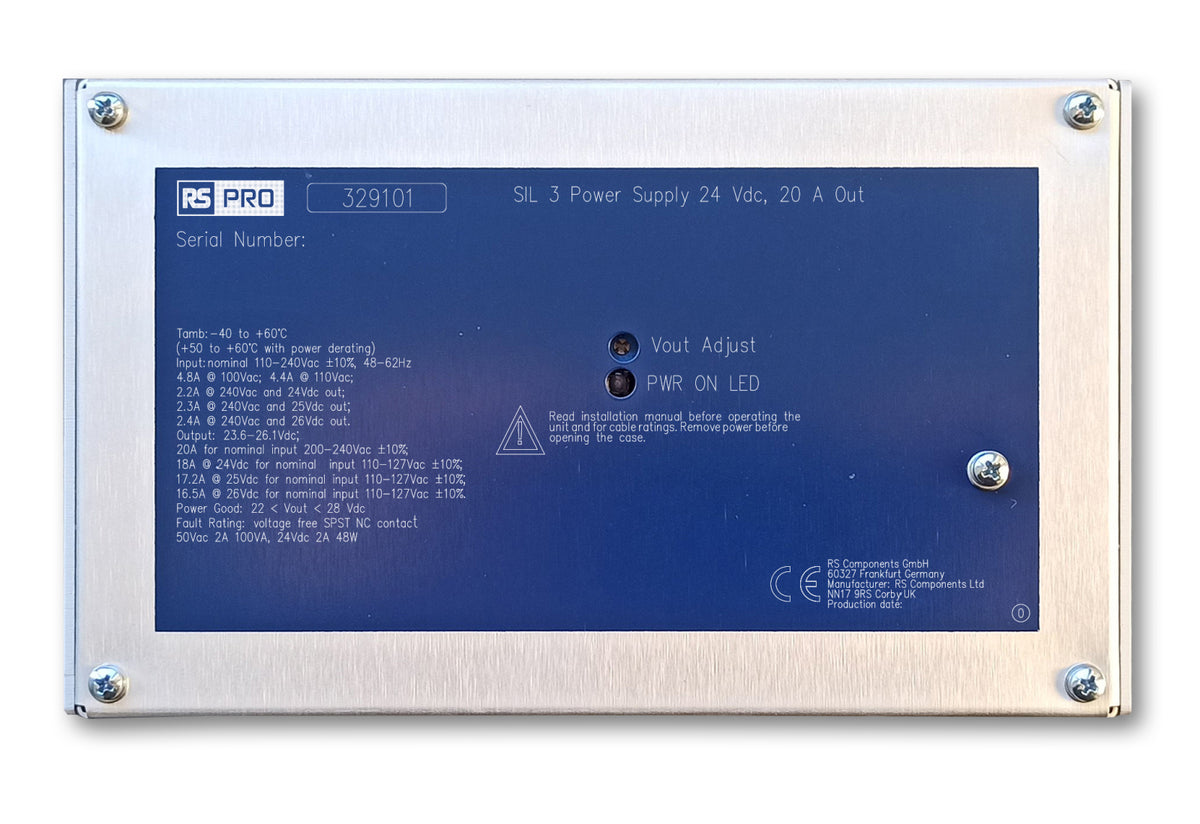 TieDex UK Bench Power Supply, 1-Output 24V dc, 520 W, 20 A Max