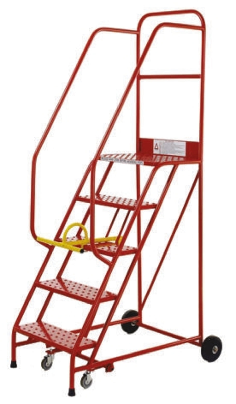 TieDex UK 5 Tread Rubber, Steel Steps 1.25m Platform Height, Red