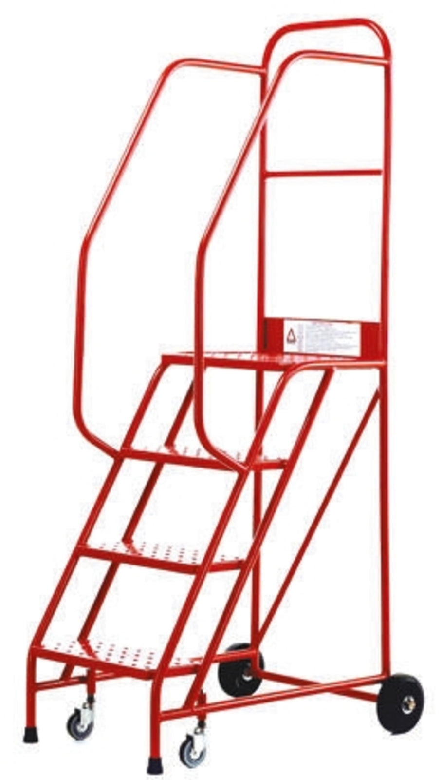TieDex UK 4 Tread Rubber, Steel Steps 1m Platform Height, Red