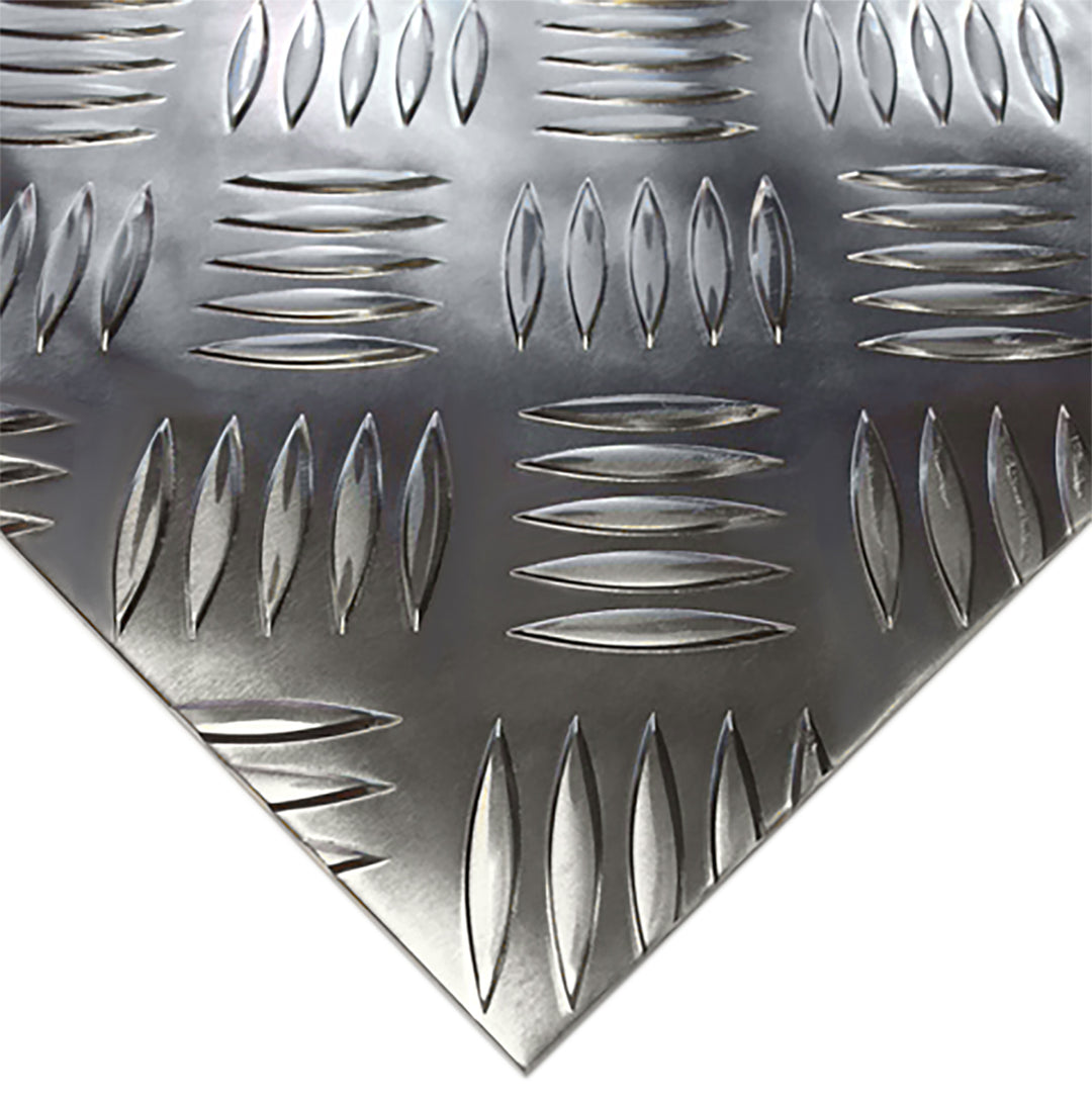 TieDex UK Checker Plate Silver 2 m x 1m, 3 mm Thick