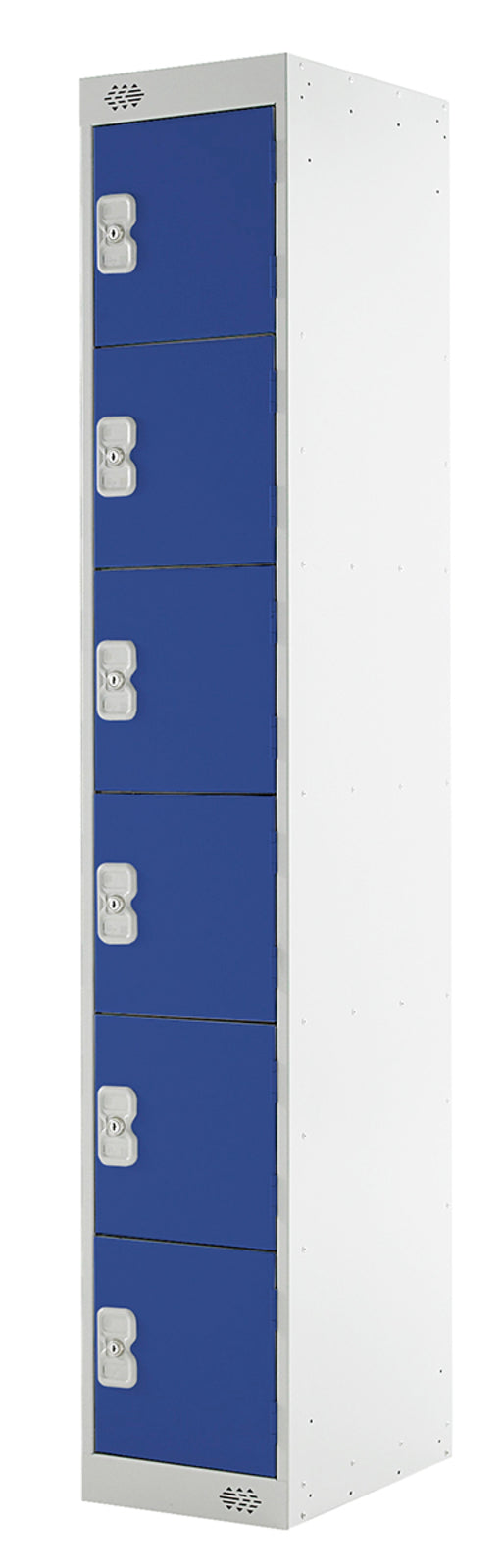 TieDex UK 6 Door Steel Blue Industrial Locker, 1800 mm x 300 mm x 450 mm