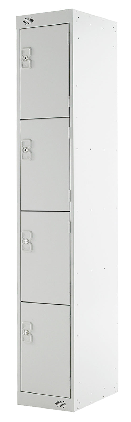 TieDex UK 4 Door Steel Grey Industrial Locker, 1.8 m x 300 mm x 450 mm