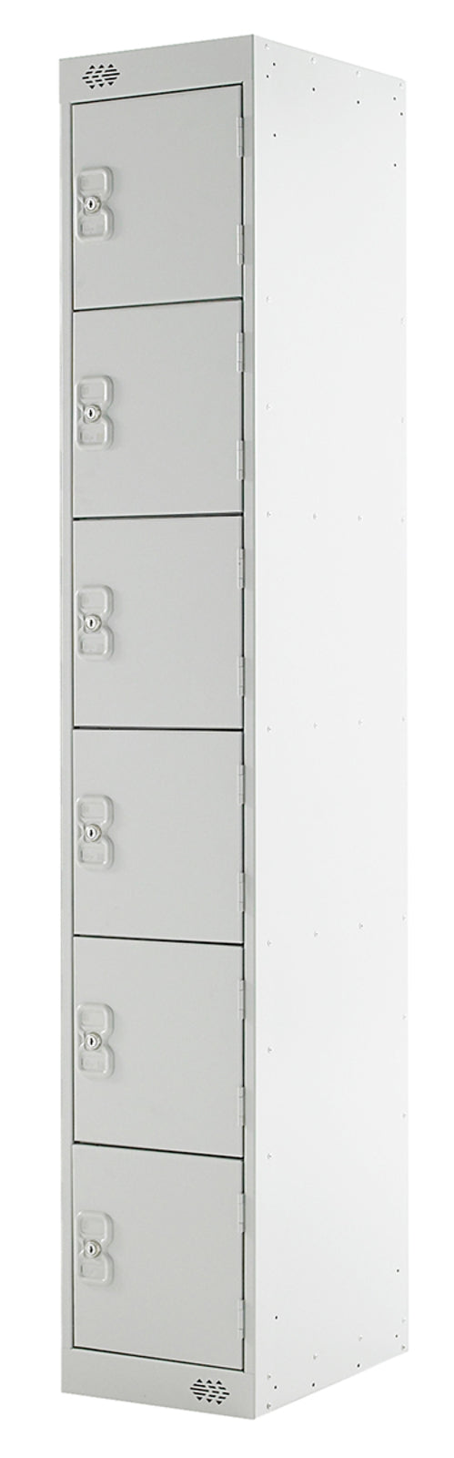 TieDex UK 6 Door Steel Grey Industrial Locker, 1.8 m x 300 mm x 450 mm
