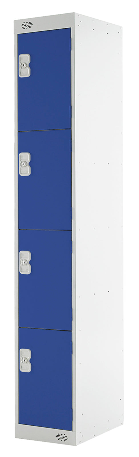 TieDex UK 4 Door Steel Blue Industrial Locker, 1800 mm x 300 mm x 450 mm