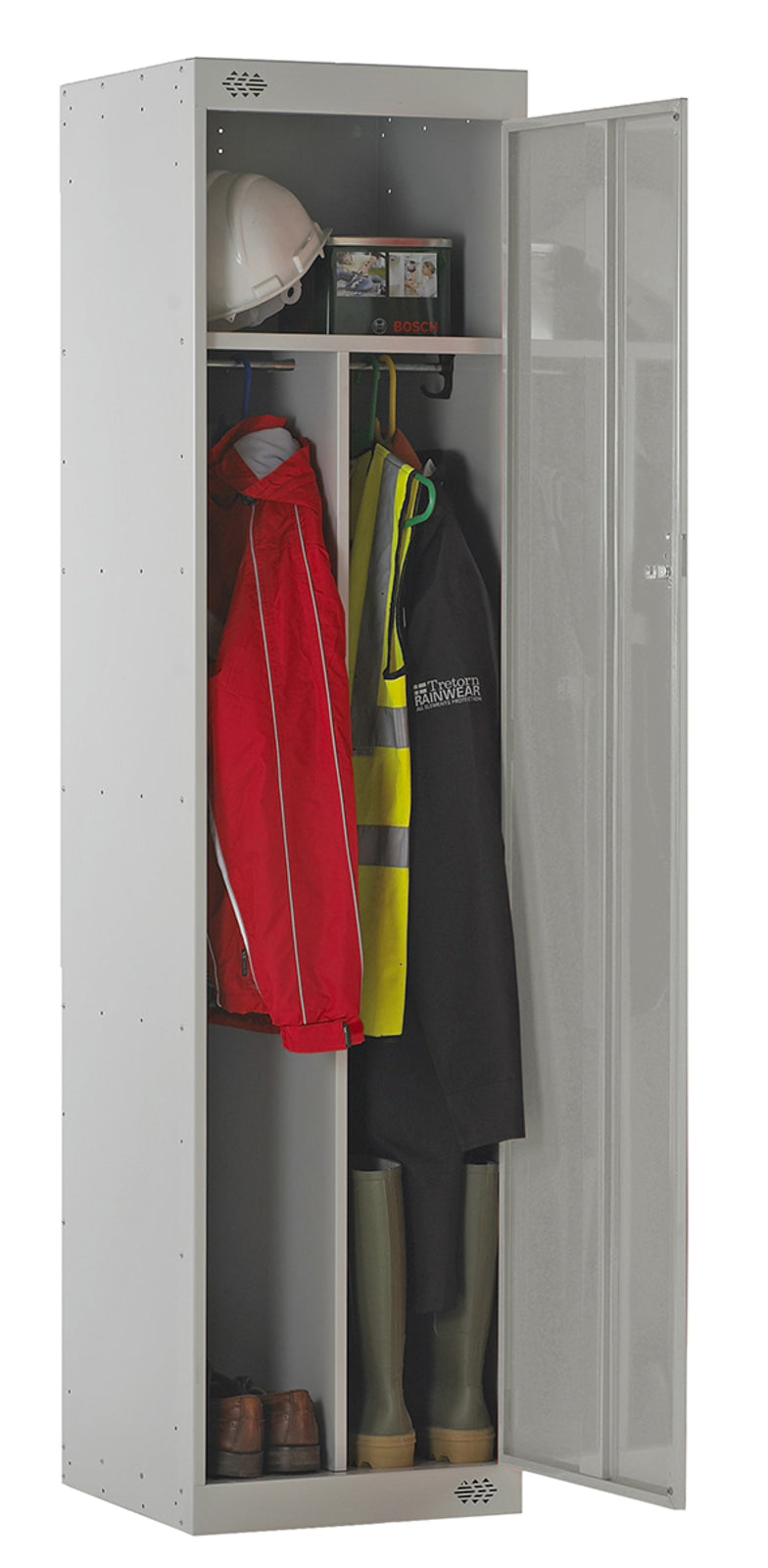 TieDex UK 1 Door Steel Grey Locker, 1800 mm x 450 mm x 450 mm