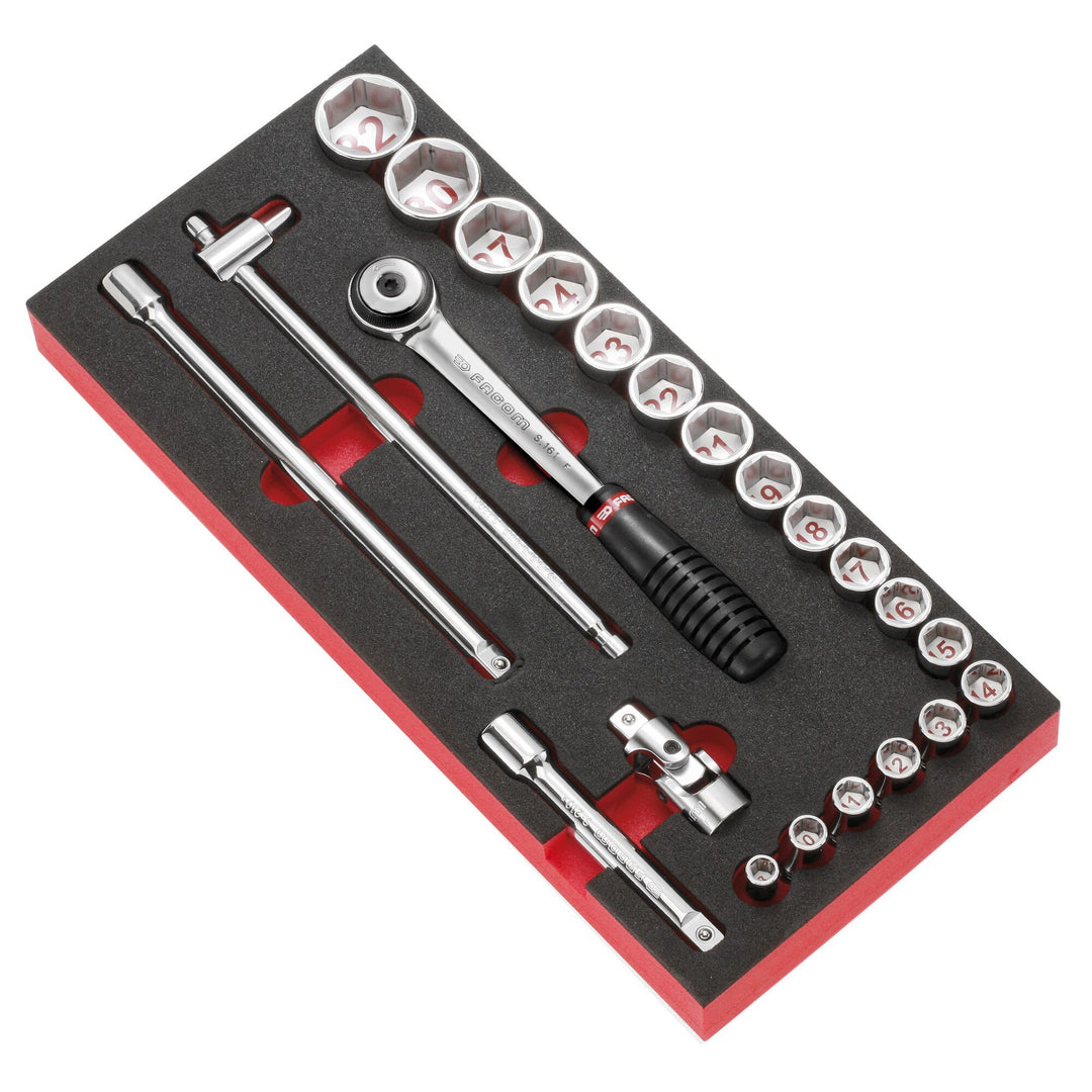 Facom 23-Piece 1/2 in 6 Point Socket Set