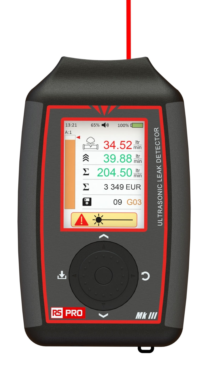 TieDex UK Ultrasonic Leak Detector TFT Display, 2.8 in Display
