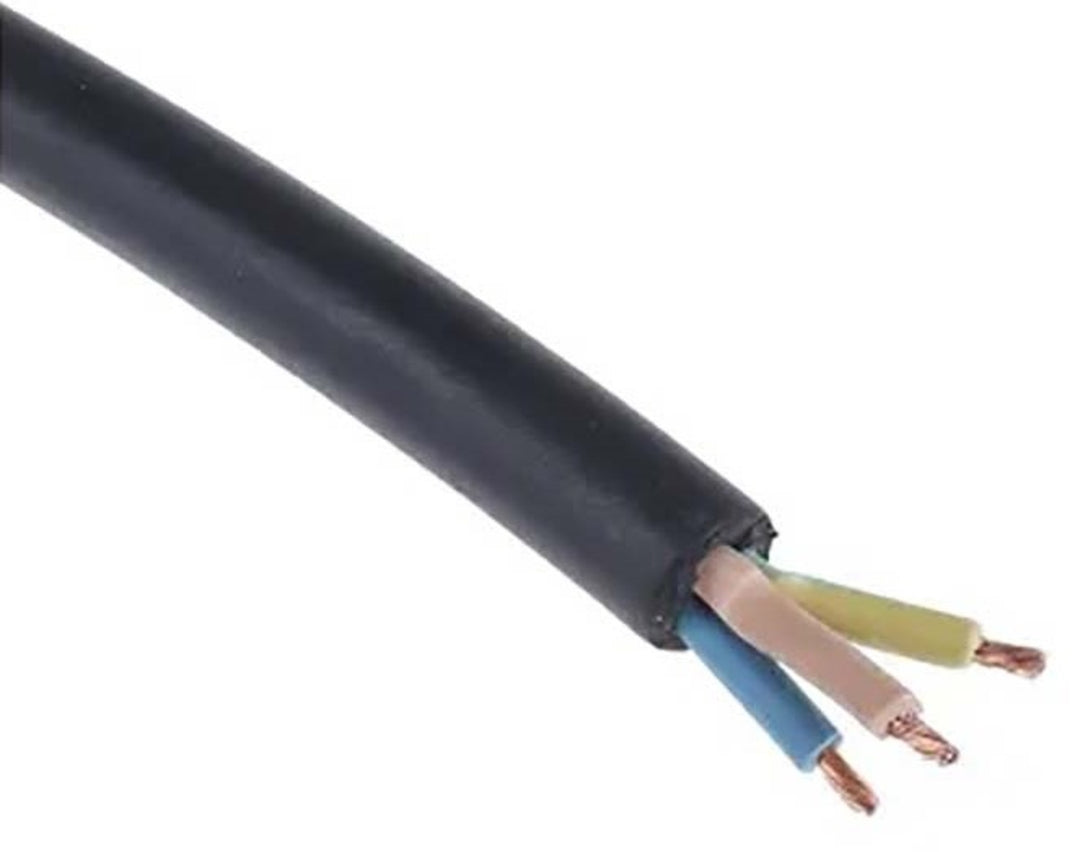 TieDex UK H05RR-F 4 Core Power Cable, Black 1.5mm² 60 °C, 50 m Rubber