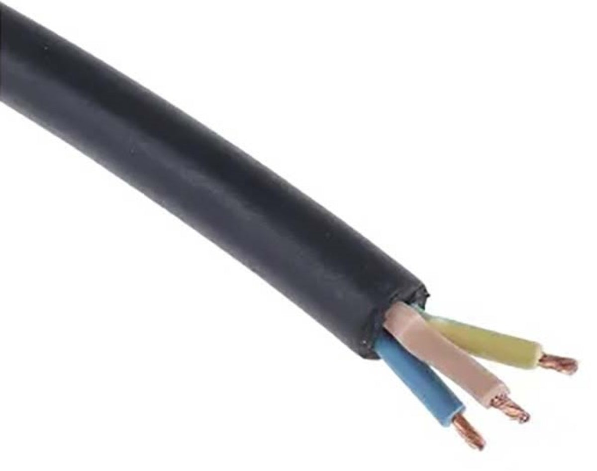 TieDex UK H05RR-F 4 Core Power Cable, Black 1.5mm² 60 °C, 50 m Rubber