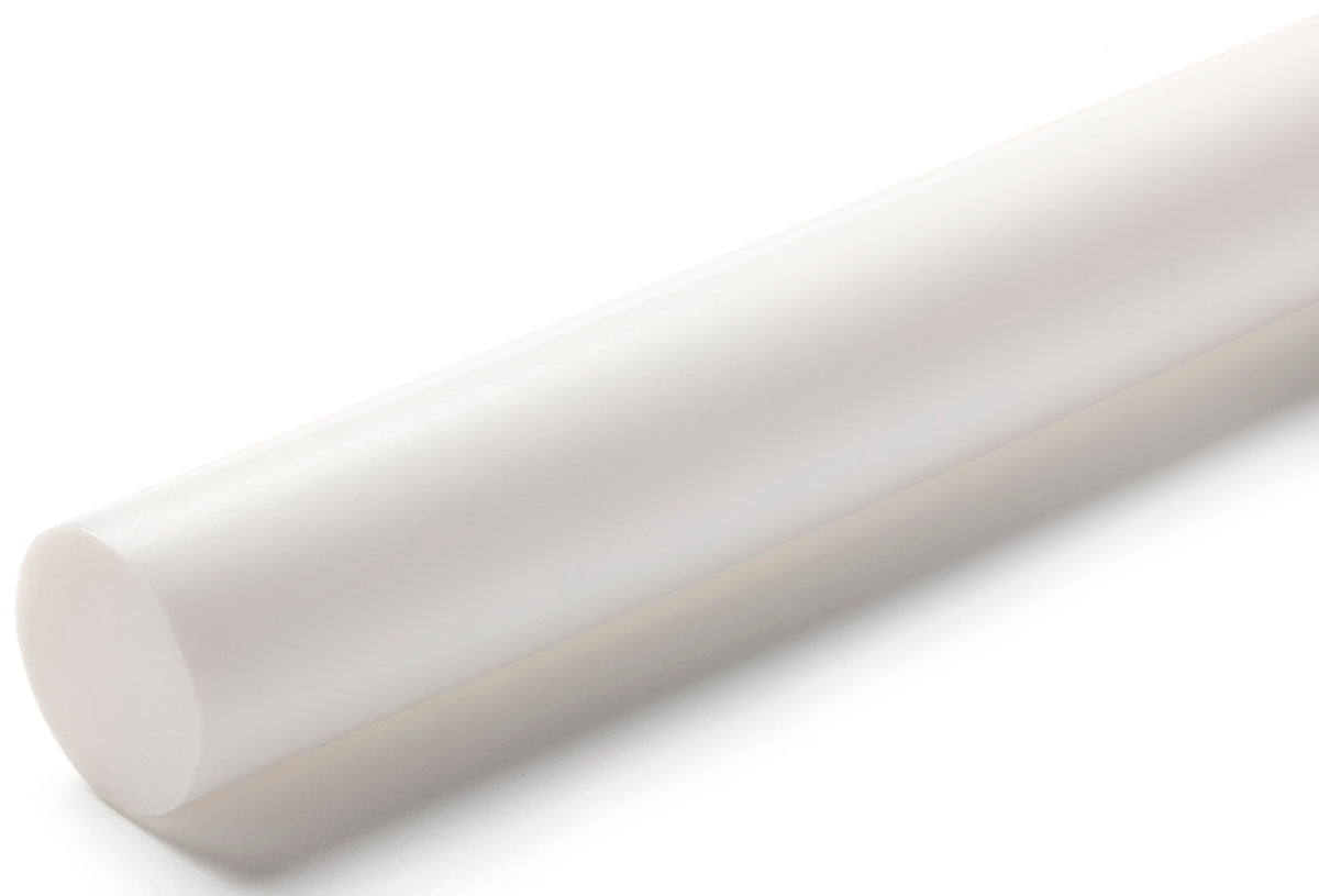 TieDex UK Opaque Fluoroplastics PTFE Rod, 1 m x 40 mm Diameter
