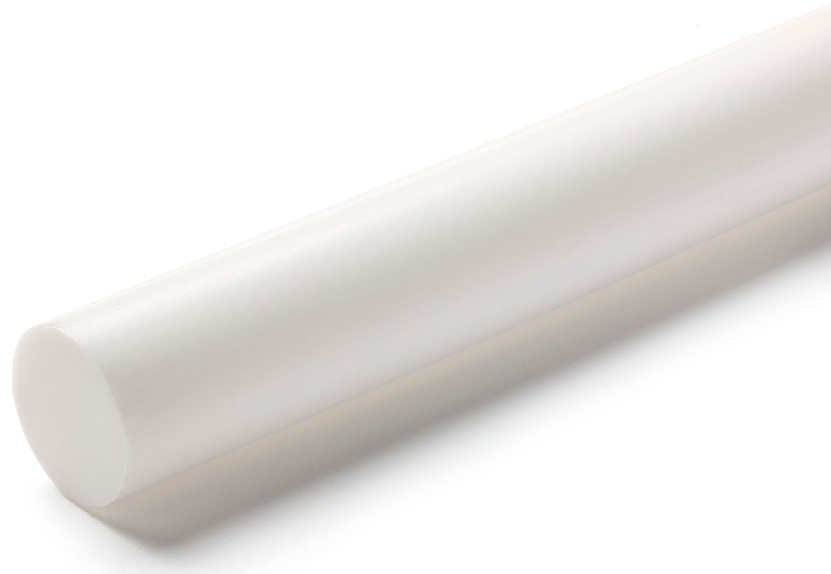 TieDex UK Opaque Fluoroplastics PTFE Rod, 1 m x 65 mm Diameter