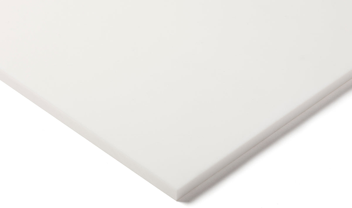 TieDex UK White Polytetrafluoroethylene Plastic Sheet, 600 mm x 300mm x 20 mm