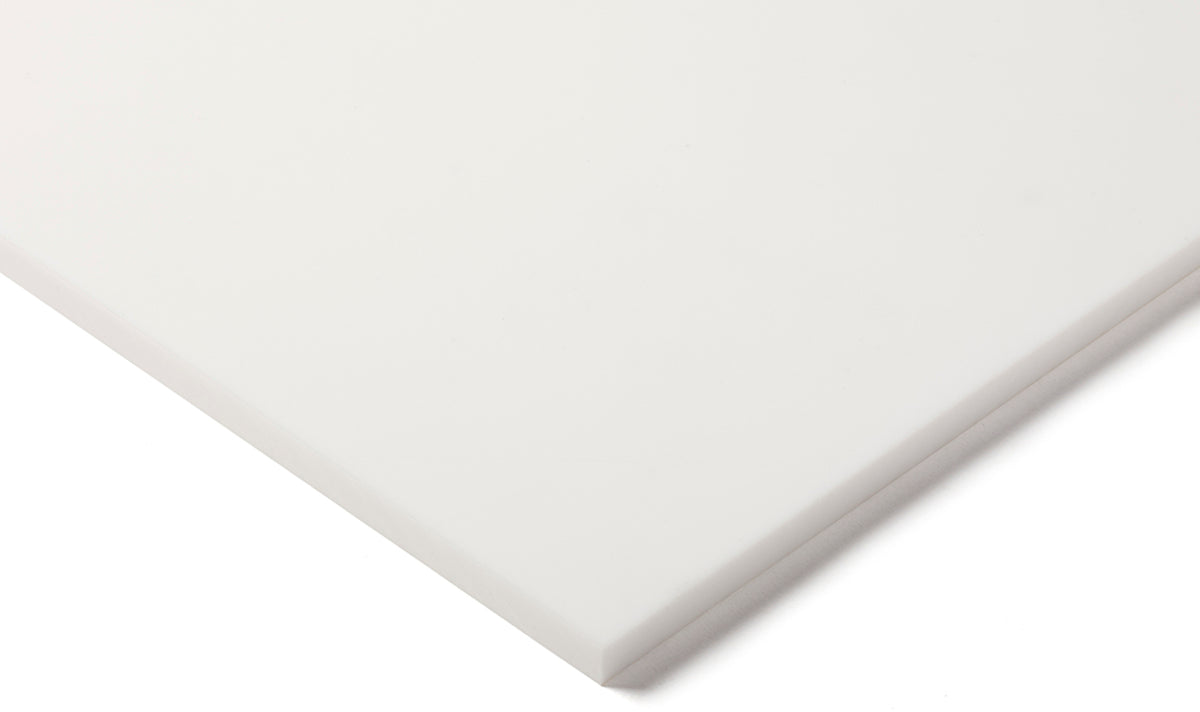 TieDex UK White Polytetrafluoroethylene Plastic Sheet, 600 mm x 300mm x 25 mm