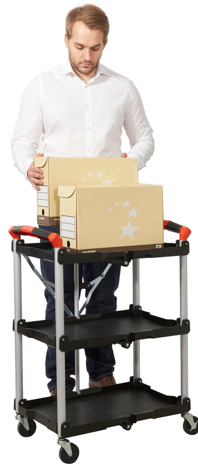 TieDex UK 3 Aluminium Castor Trolley, 670 mm, 8 kg Load, 430 mm
