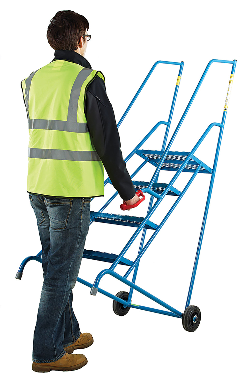 TieDex UK 4 Tread Steel Steps 1m Platform Height, Blue