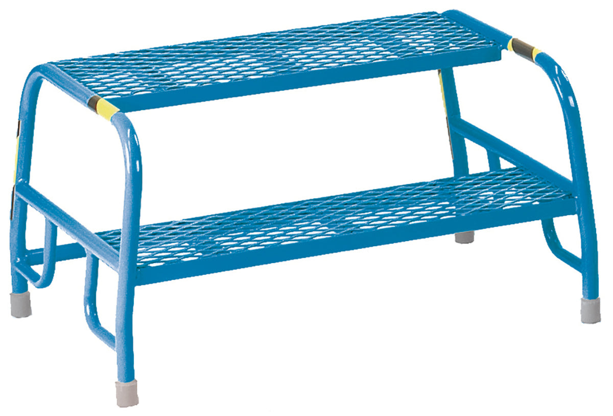 TieDex UK 2 Tread Steel Steps 400mm Platform Height, Blue