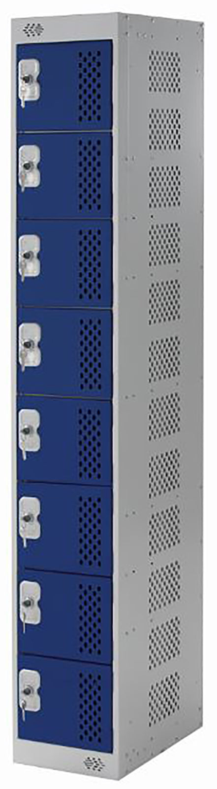 TieDex UK 6 Door Ventilated Mild Steel Blue Locker, 1800 mm x 300 mm x 450 mm