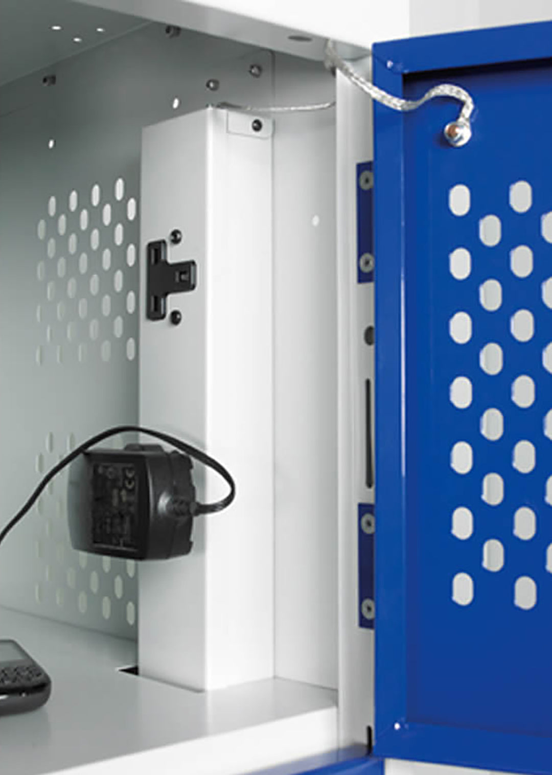 TieDex UK 10 Door Ventilated Mild Steel Blue Laptop Charging Locker, 1800 mm x 450 mm x 450 mm