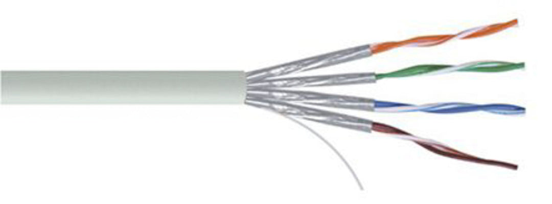 TieDex UK Cat6a Ethernet Cable, 100 m, Grey Solid to Solid, Shielded PVC