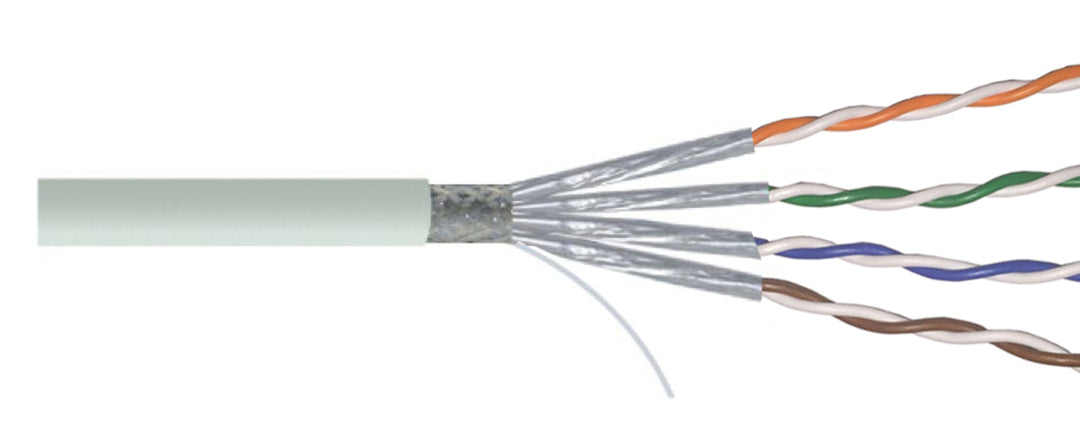 TieDex UK Cat6a Ethernet Cable Solid Solid, 100 m, Grey, Shielded PVC