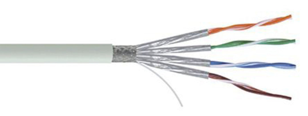 TieDex UK Cat7 Ethernet Cable, 100 m, Grey, S/FTP PVC