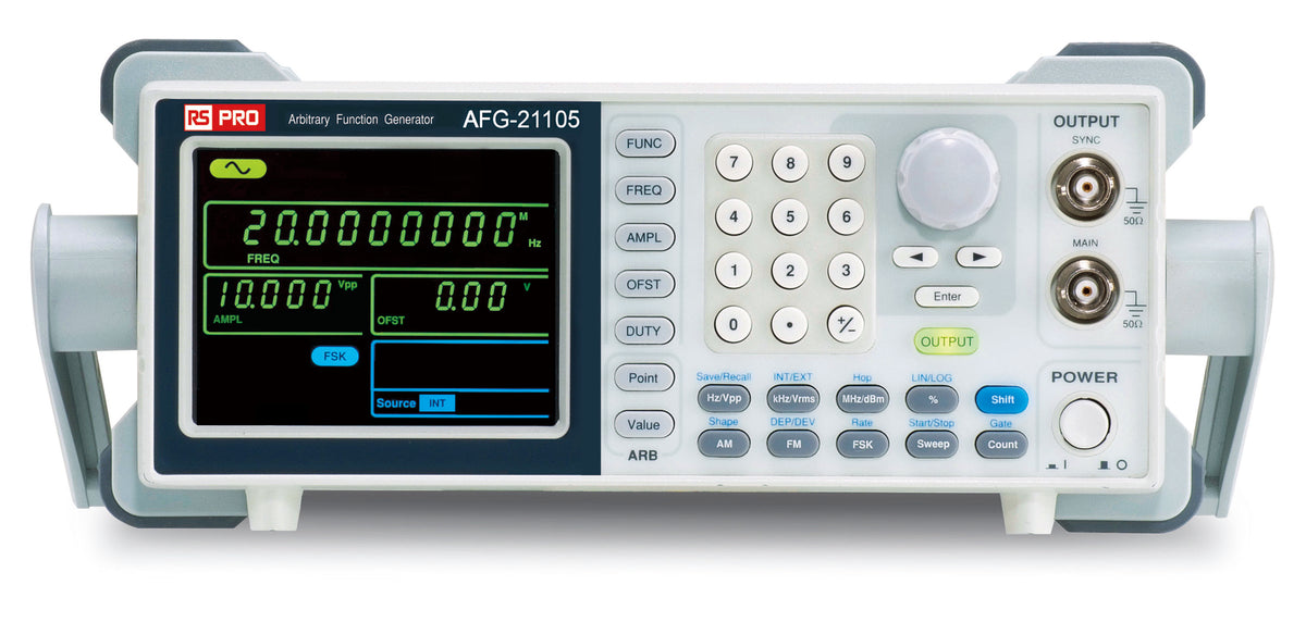 TieDex UK AFG21105 Function Generator & Counter, 0.1 Hz Min, 5 MHz Max FM Modulation Variable Sweep, RSCAL