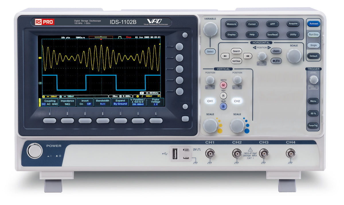 TieDex UK, 100 MHz Bench Oscilloscope, 4 Channels