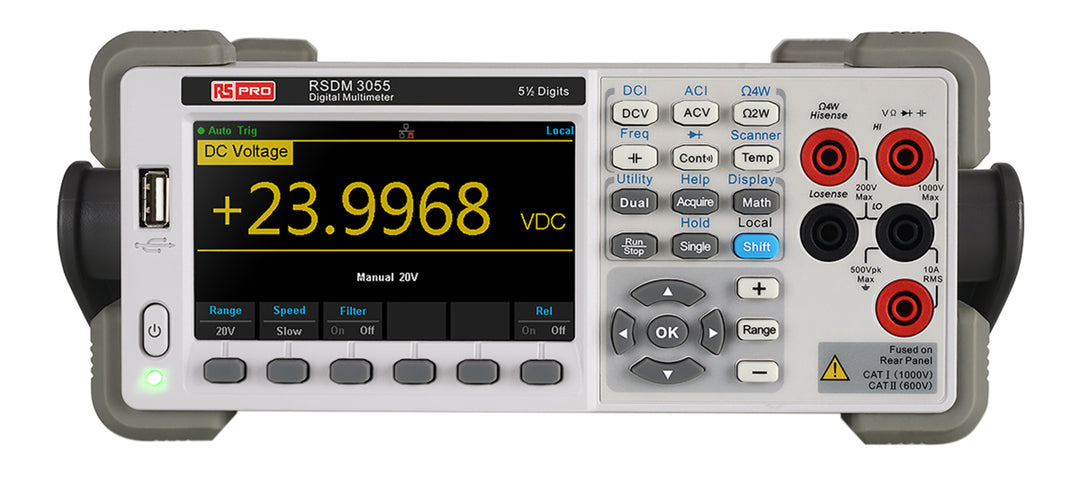 TieDex UK RSDM3055A Bench Multimeter True RMS, 10 A ac, 10 A dc, 750 V ac, RSCAL Calibrated