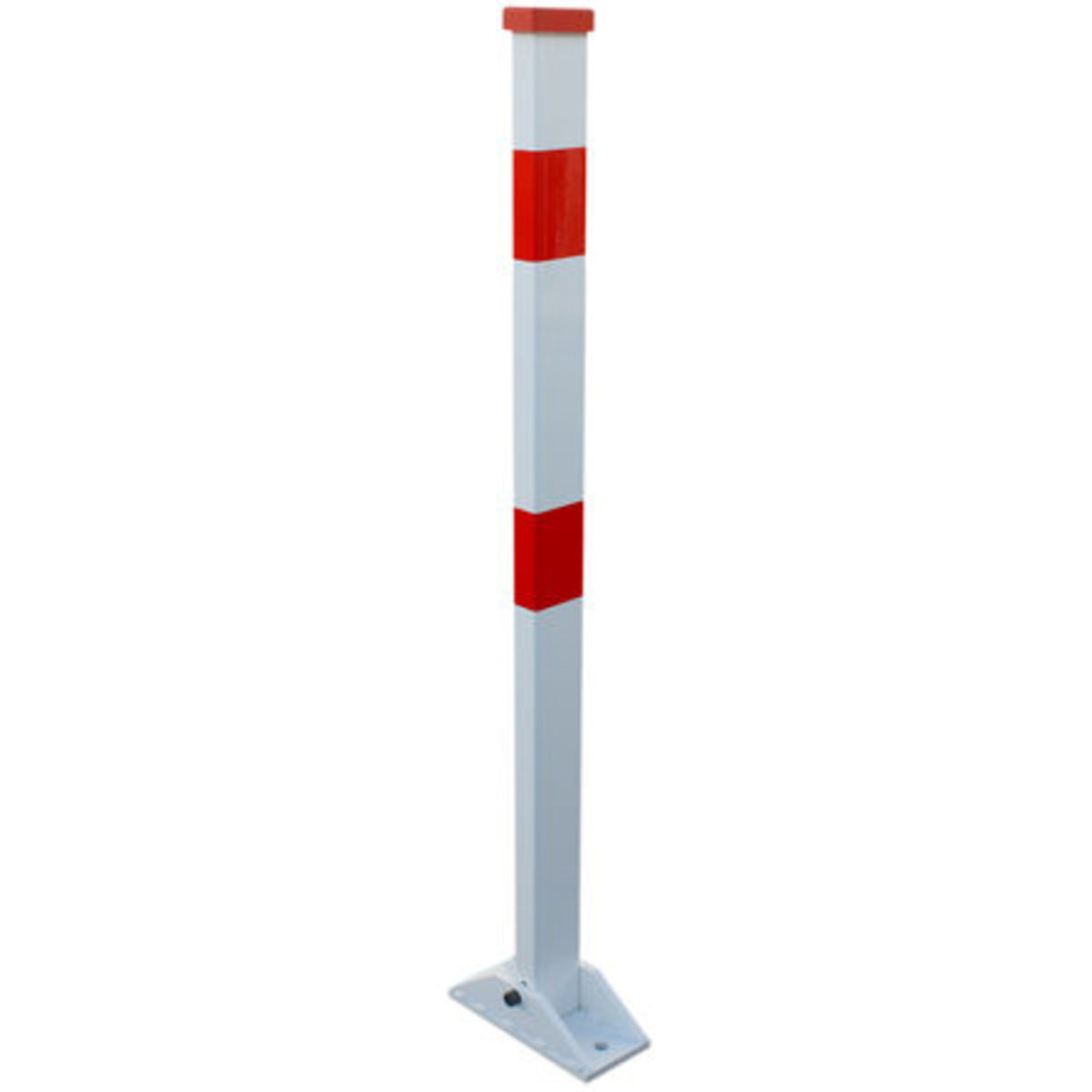 TieDex UK Red, White Post, Red Tape, Steel, Parking Barrier