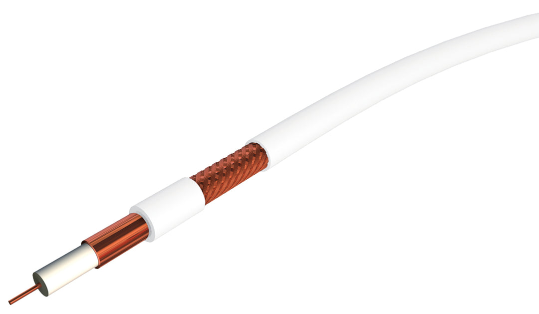 TieDex UK 75 Ω Coaxial Cable, 100 m White