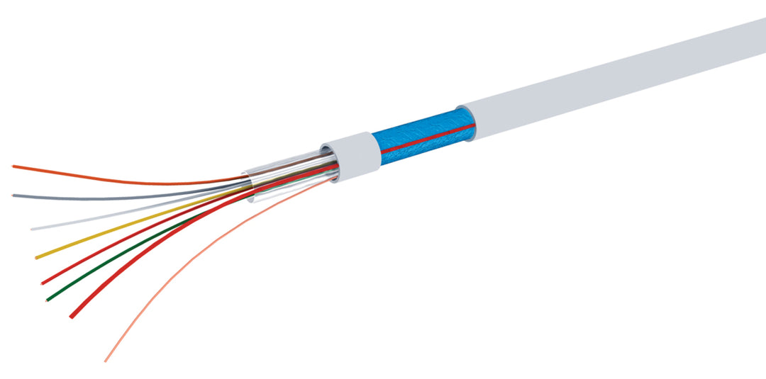 TieDex UK Control Cable, 10 Cores 24 AWG, Screened, 100 m, White Polyvinyl Chloride Sheath