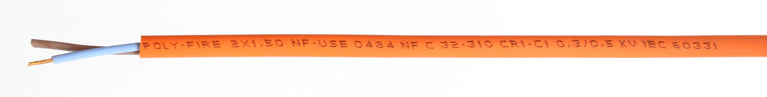 TieDex UK 2 Core Power Cable, Orange 1.5mm² 90 °C, 100 m Polyolefin