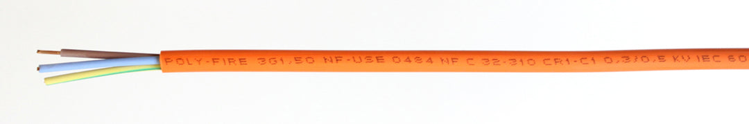 TieDex UK 3 Core Power Cable, Orange 1.5mm² 90 °C, 100 m Polyolefin